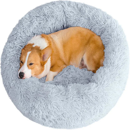 40-110cm Round Pet Bed for Large Dog Bed Super Soft Cat Bed Long Plush