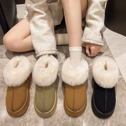 Faux Fur Winter Boots for Women  Non Slip Plush Snow Boots Woman Thick Bottom Warm Cotton Shoes Platform Botas Mujer