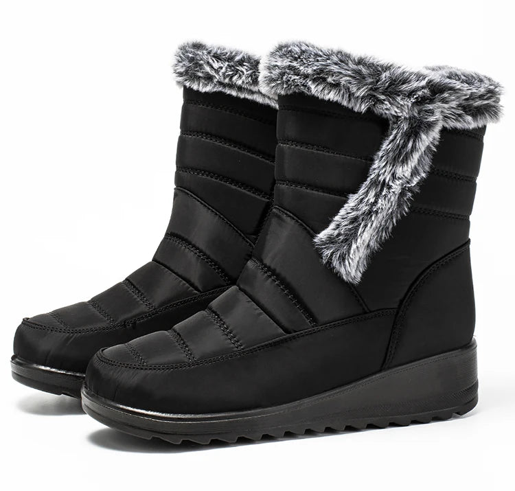 Women's Winter Boots Fur Winter Shoes For Women 2024 New Snow Boots Wedge Heels Ankle Botas Mujer Waterproof Winter Footwear