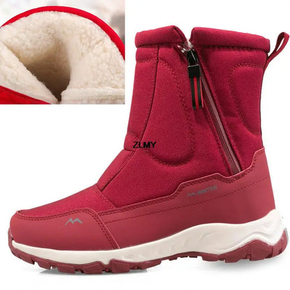 Waterproof Men Women Snow Boots High Top Ankle Winter Boots Platform Warm Plush