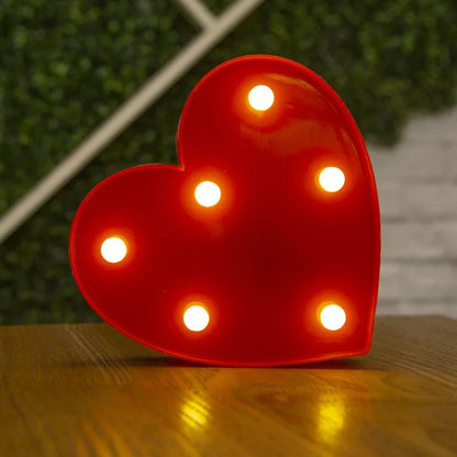 Love Heart LED Lamp Wedding Party Romantic Red Pink Night Light  Decoration Valentines Day.