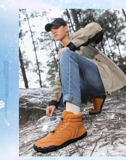 2024 New Men's And Women's Widened Waterproof Winter Boots Outdoor Warm Sports Shoes Five-toed Anti-collision Plush Snow Boots