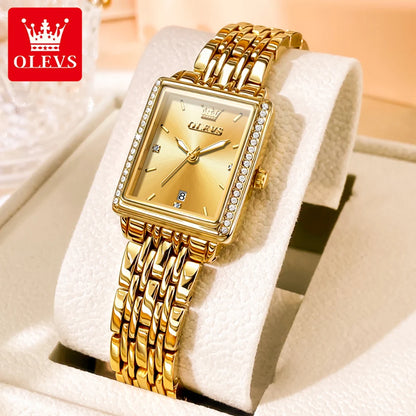 OLEVS 9995 Elegant Quartz Ladies Wristwatch Auto Date Top Brand Original Watch For Women Luxury Waterproof Luminous Watches 2024