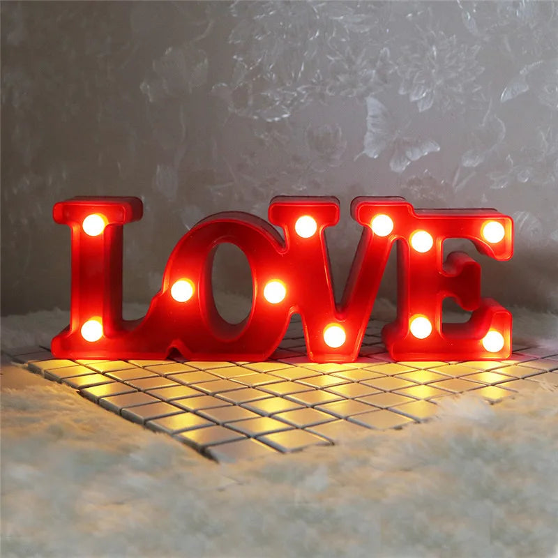 Love Heart LED Lamp Wedding Party Romantic Red Pink Night Light  Decoration Valentines Day.