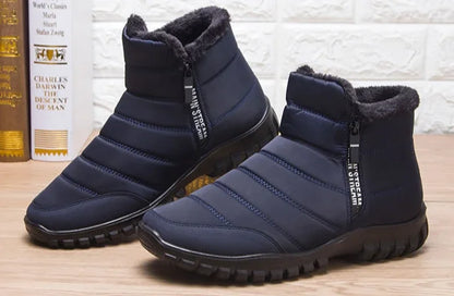 Snow Boots for Men Warm Cold Proof Winter Shoes Man Booties Zip Up Ankle