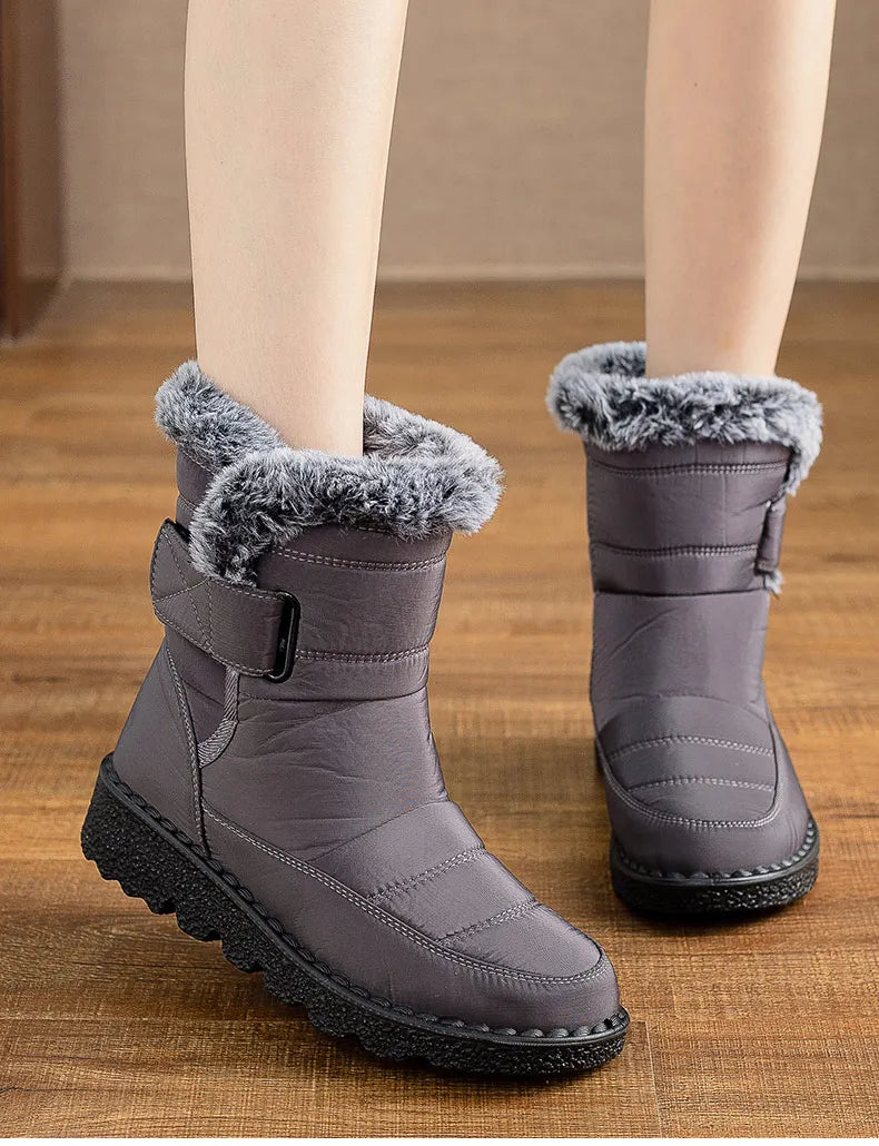 Women's Boots 2023 New Winter Shoes For Women Heeled Winter Boots Waterproof Snow Boots Elegant Warm Fur Winter Footwear Female