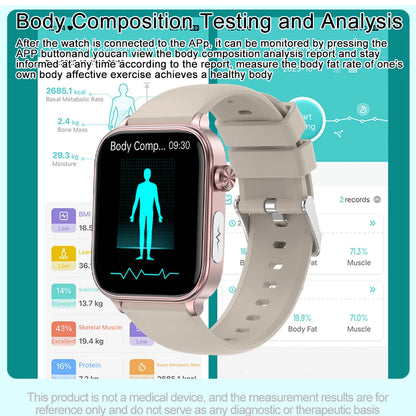 2024 New Medical Grade Smart Watch Women Blood Lipid Uric Acid Monitor Bluetooth Call SOS Watches Sport Health Smartwatch Men