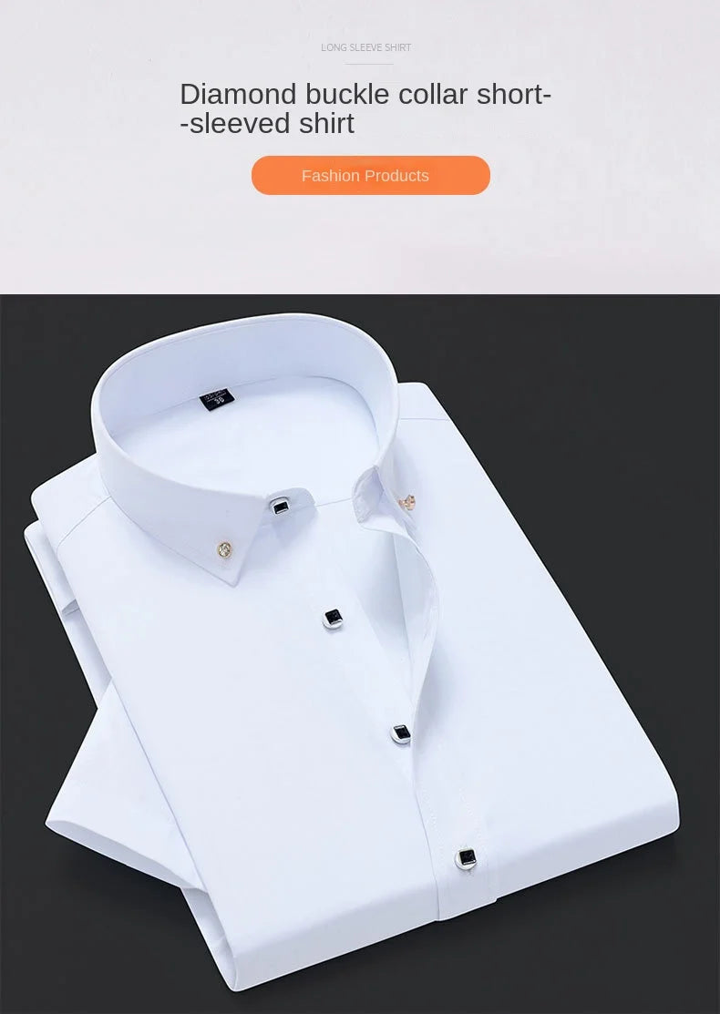 New Men's Slim-fit White Shirt High-quality Short-sleeved Popular Clothing High-end Long-sleeved Casual Suit Wedding Dress Shirt