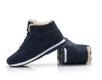 Male Winter Shoes Warm Cold Proof High Top Lace Up Waterproof Fur.