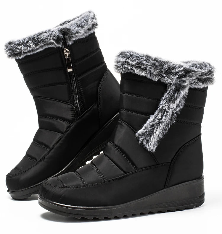 Women's Winter Boots Fur Winter Shoes For Women 2024 New Snow Boots Wedge Heels Ankle Botas Mujer Waterproof Winter Footwear