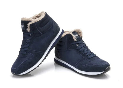 Male Winter Shoes Warm Cold Proof High Top Lace Up Waterproof Fur.