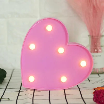 Love Heart LED Lamp Wedding Party Romantic Red Pink Night Light  Decoration Valentines Day.