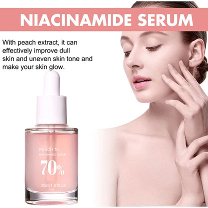 Peach 70% Niacinamide Serum 30ml Moisturizing Prevent Dryness Facial Essential Oil Increasing Elasticity Smooth Soften Skin Care