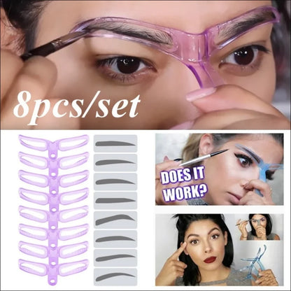 Reusable Eyebrow Stencil Set Beauty Makeup Brow Stamp Template Eyebrows Shape Eye Brow Makeup Tools Beauty Gadgets 2025