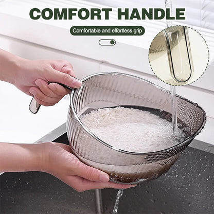 Kitchen Multi-Function Rice Washing Spoon Plastic Vegetable Basin Fruit Sieve Washing Basin Drain Basket Home Acceesories Tools