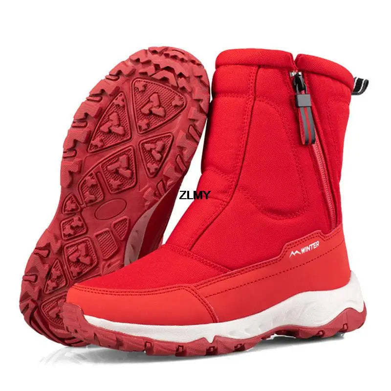 Waterproof Men Women Snow Boots High Top Ankle Winter Boots Platform Warm Plush