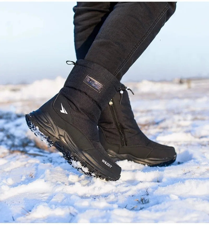 New Winter Men's Boots Fashion Outdoor Casual Platform Boot Plush Warm Snow Boots for Men