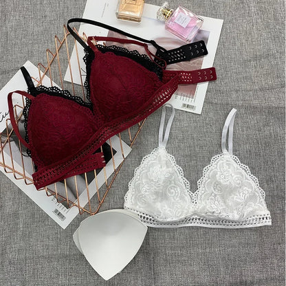 Women Bralette French Lace Bra No Steel Ring Beauty.