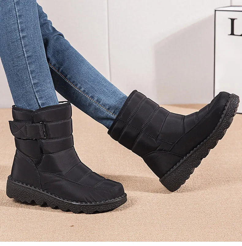 Boots Woman Snow Fashion Shoes Woman Platform Woman Shoes Plus Size Mid Women's High Boots Lightweight Botas Mujer Winter Boots