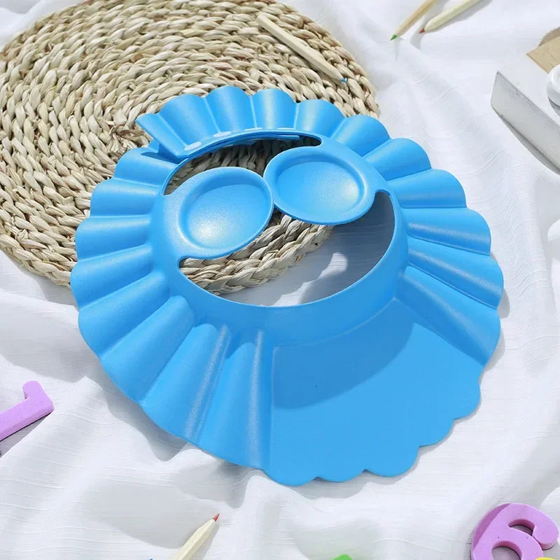 Baby Shower Soft Cap Adjustable Hair Wash Hat for Kids Ear Protection.