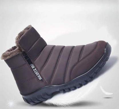 Snow Boots for Men Warm Cold Proof Winter Shoes Man Booties Zip Up Ankle