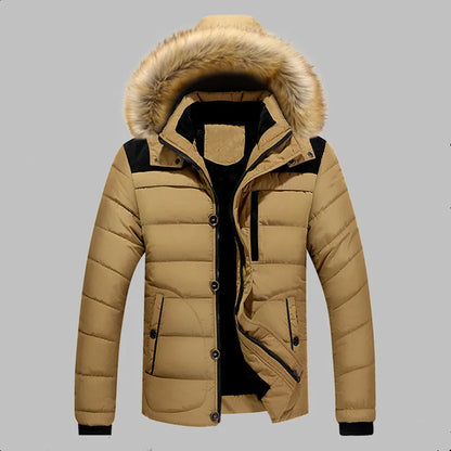 Male Warm Overcoat Wool Liner Coat Outerwear Thick Winter New Men Warm Cotton Jacket Coats Fur Collar Hooded Parka Down Jackets