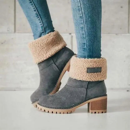 Women Fur Warm Snow Boots Winter Boots Fashionable Warm Wool Booties for Women Ankle Comfortable Shoe Female Mid Calf