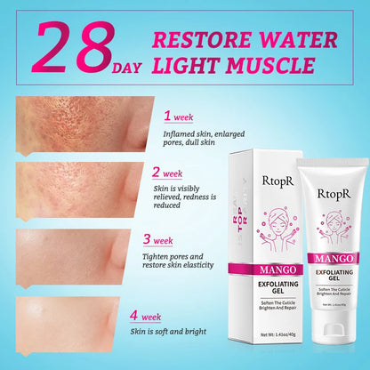 RtopR Facial Exfoliating Gel Facial Clean Cream Facial Scrub Blackhead Grease Dirt Oil Control Repairs Evens Tone Pore Tighten