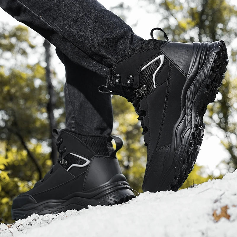 plush Ankle Boots Men Outdoor Casual Shoes Winter Men Shoes Male.