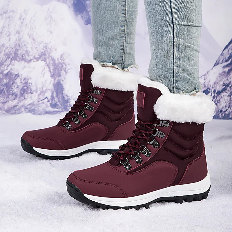 Winter Shoes Woman Warm Anti Slip Ankle Boots Plush Comfy Warm Outdoor Female Boots Women 2024 New Fur Platform Snow Boots