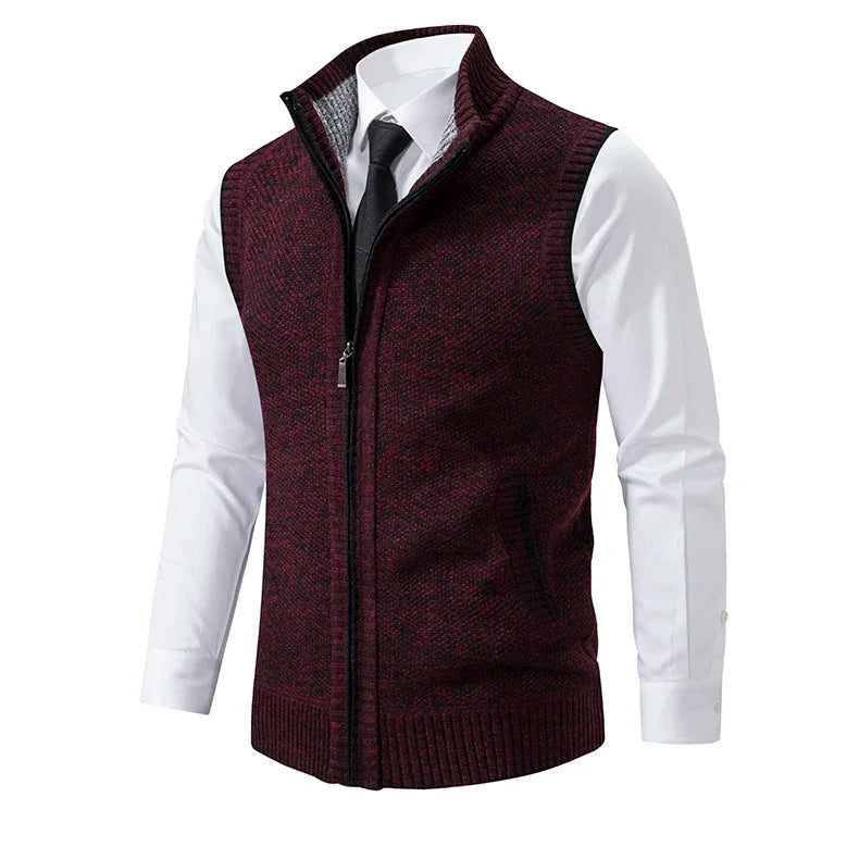 Vest Men Knitted Sleeveless Sweater Jacket Wool.