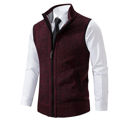 Vest Men Knitted Sleeveless Sweater Jacket Wool.