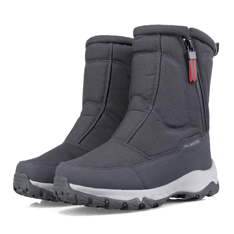 Large Size Winter Men's Boots Warm Plush Ankle Boots Sweat Wicking High-Top Warm Snow.