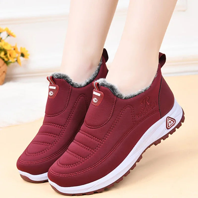 Women Boots Warm Fur Snow Boots Antislip Winter Women Shoes Casual Flat Ankel Boots Fashion Female Cotton Shoes