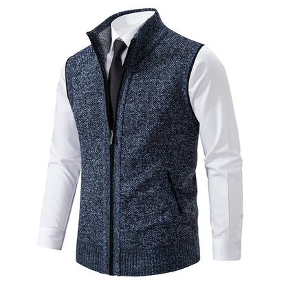 Vest Men Knitted Sleeveless Sweater Jacket Wool.