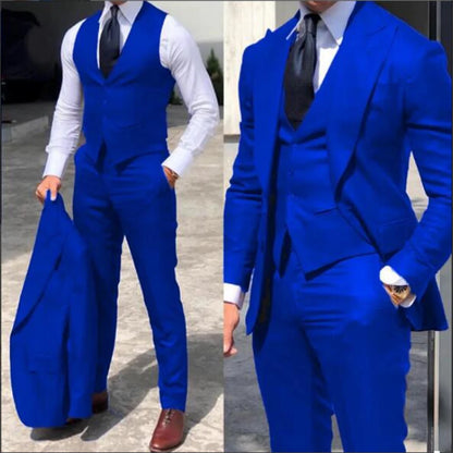 Elegant Wedding Tuxedos Suits Slim Fit Bridegroom For Men 3 Pieces Groomsmen