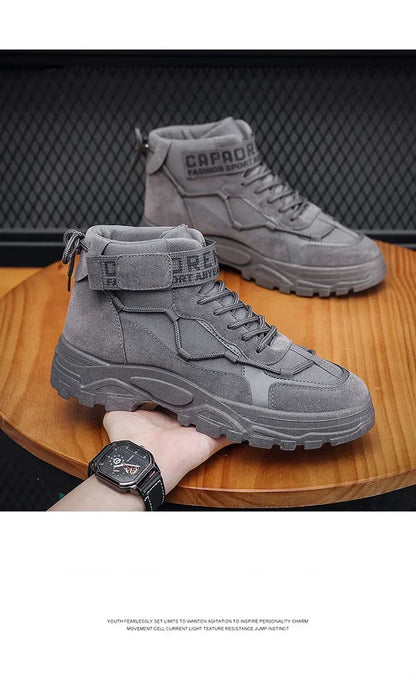 Men's Snow Boots New Autumn Winter British Style Fashion Anti-skid Comfortable Flat Shoes Outdoor Walking Sports Leisure Shoes