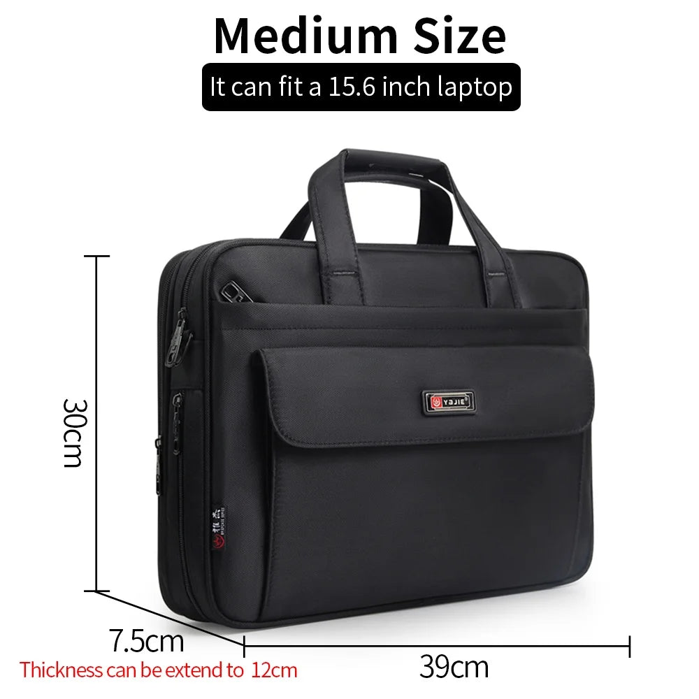 Business men's briefcase canvas waterproof large capacity 15.6 inch 17 inches laptop bag  work business bag office messenger bag