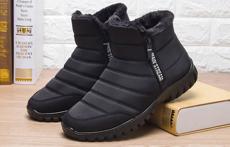 Snow Boots for Men Warm Cold Proof Winter Shoes Man Booties Zip Up Ankle