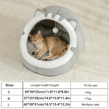 Super Cat Bed Warm Pet House Kitten Cave Cushion Cat House Warm Sleeping Dog