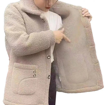 Women Jacket Coat Stylish Women's Lapel Jacket Coat with Imitation