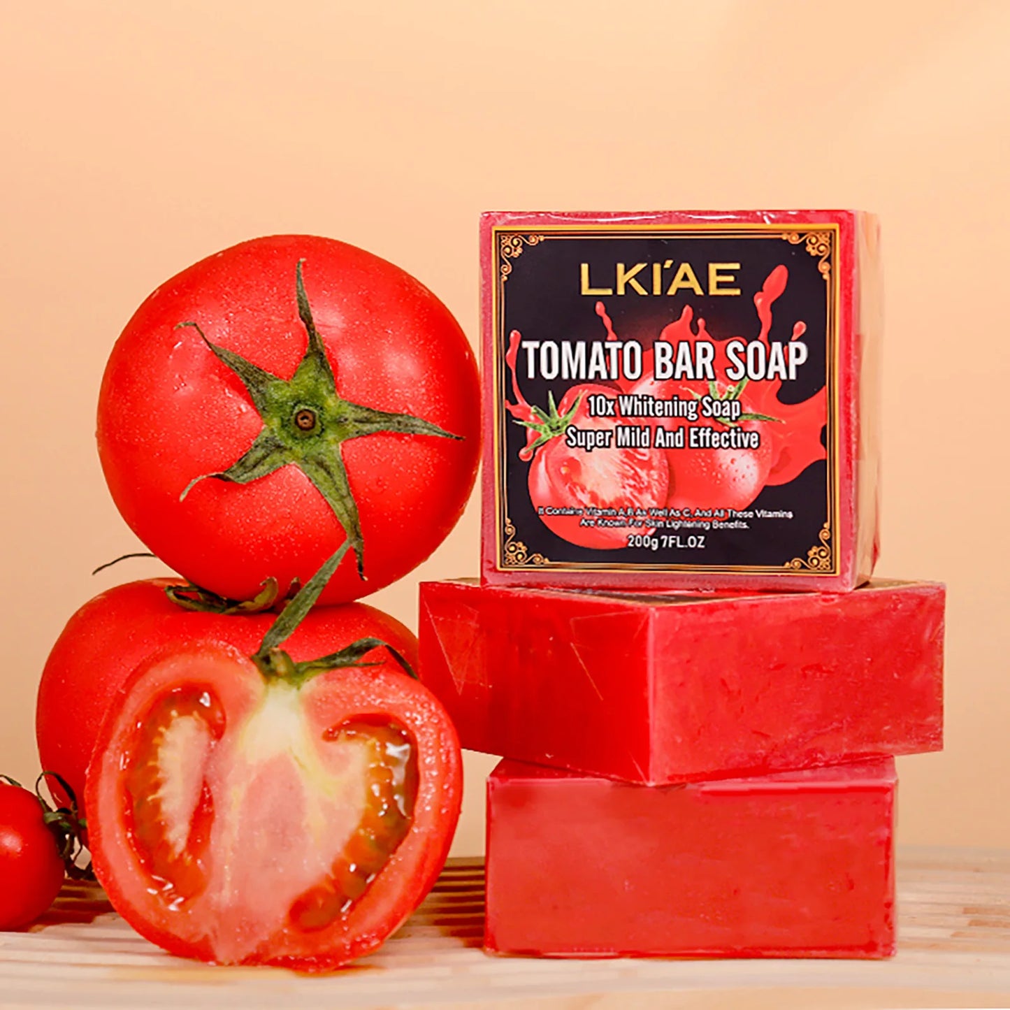 AILKE Organic Tomato Soap Bar, Lightening Skin, Deeply Clean, Exfoliate, Remove Dark Spots, Moisturizing, For Face and Body