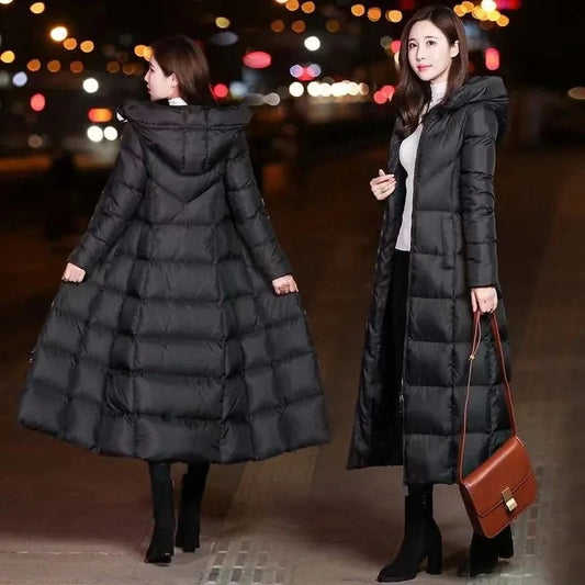 Women's Winter Cold Coats Long Parkas Warm Down Basic Jacket Fashion Cotton Padded Outwear.