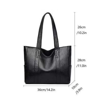 Vintage Large Capacity Tote Bag, Retro Vegan Shoulder Bag, Women's Casual Handbag For Commute