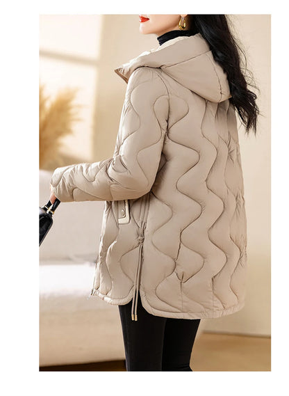 New Winter Jacket Parkas Women Coat Fur Collar Hooded Overcoat Female Jacket.