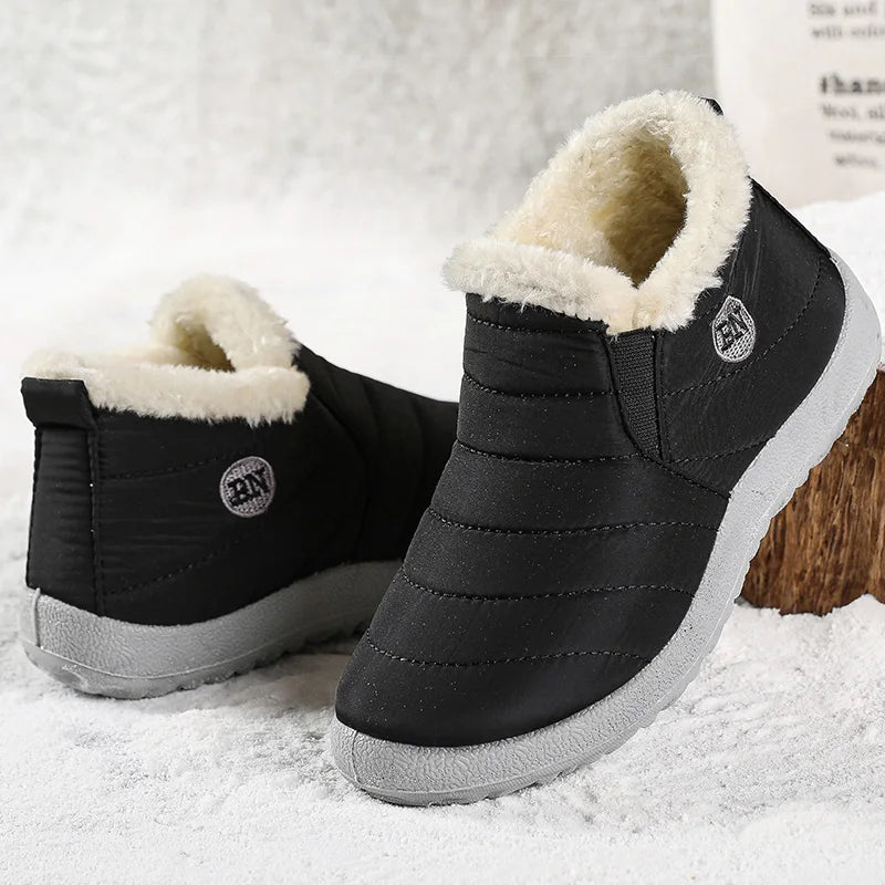 Men Boots Keep Warm Winter Shoes For Men Ankle Boots Fur Shoes.