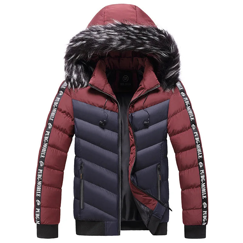 Winter Men Warm Hooded Parkas Jackets Mens Windbreaker Outwear Parkas Coats Men Autumn Detachable Hat Outfits Parkas Coats Male