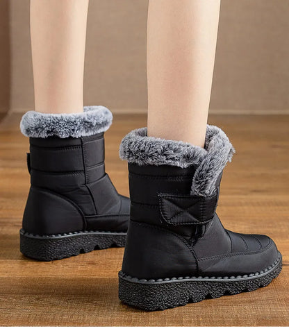 Women's Boots 2023 New Winter Shoes For Women Heeled Winter Boots Waterproof Snow Boots Elegant Warm Fur Winter Footwear Female