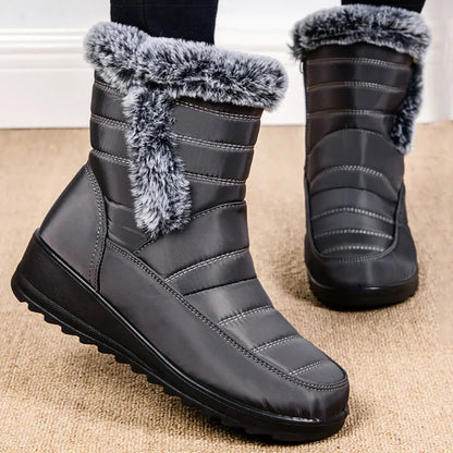 Women's Winter Boots Fur Winter Shoes For Women 2024 New Snow Boots Wedge Heels Ankle Botas Mujer Waterproof Winter Footwear