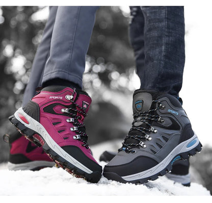 Brand Men Winter Snow Boots Waterproof Sneakers Plush Warm High Top Men's Boots Outdoor Male Hiking Boot Shoe Size 39-47